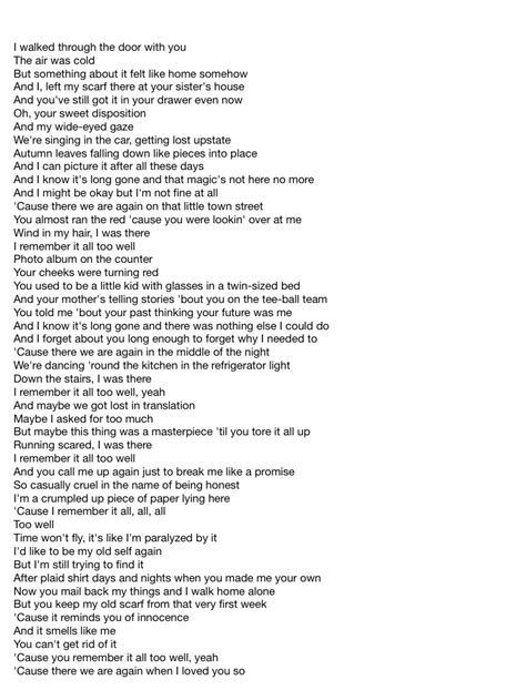 all too well 10 minute version lyrics genius